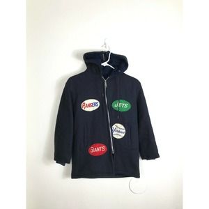 Small 1960s 60s NY MLB NFL Team Logos Jacket VTG